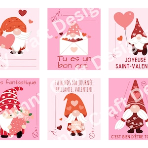 FRANZÖSICHE Valentinstagskarten zum Ausdrucken - Postkarten von Saint-Valentin in Französisch