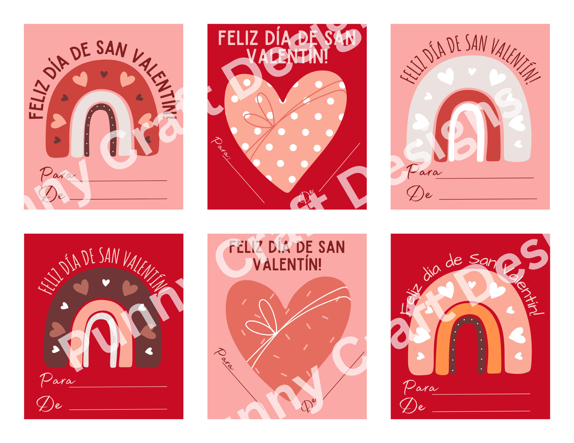 Printable SPANISH Valentine Cards Etsy