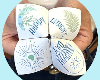 INGLÉS Descarga digital imprimible del Día del Padre Fortune Teller / Cootie Catcher