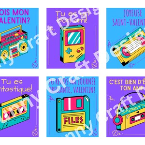 Cartoline di San Valentino stampabili in FRANCESE degli anni '90 - Cartes imprimables de la Saint-Valentin en français