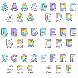 unicorn letters etsy