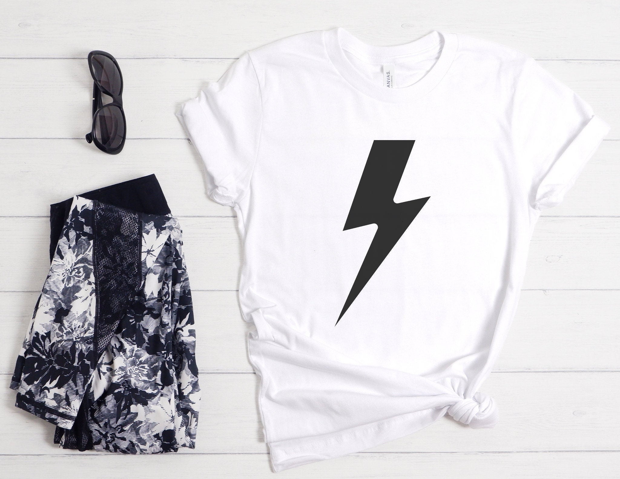 Lightning Bolt Gym Shirt Workout Clothing Cute Gym Shirt