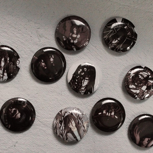 Creepy Buttons 32 mm Horror Dark Ansteckbuttons Düster