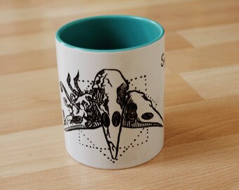 Symmetrophobia Cup Hand Painted Ceramic Fear of Symmetry