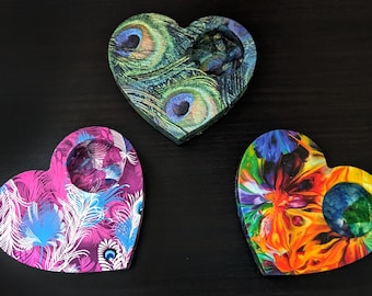 Heart Tea Light Candle Holder. Decoupage home décor gift for the home
