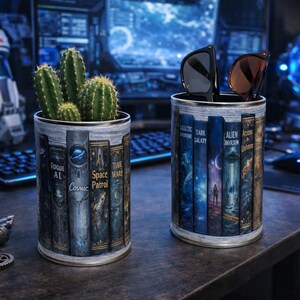 2 Sci-Fi book lovers  storage cans home decor gift