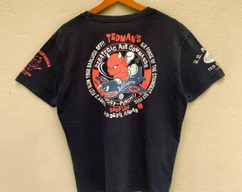 Rare Sunfaded Vintage Ted Company ‘Red Devil Airman’ Big Logo Tees / Size L