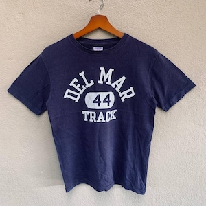 Faded Vintage Dubbleworks Warehouse Japan ‘Del Mal Track’ Tees / Size XS / Colour Blue