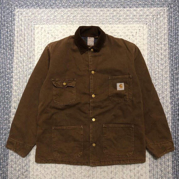 Michigan Chore Coat Type Duck Coverall Men's Size M unclear beige type brown Vintage Second Hand