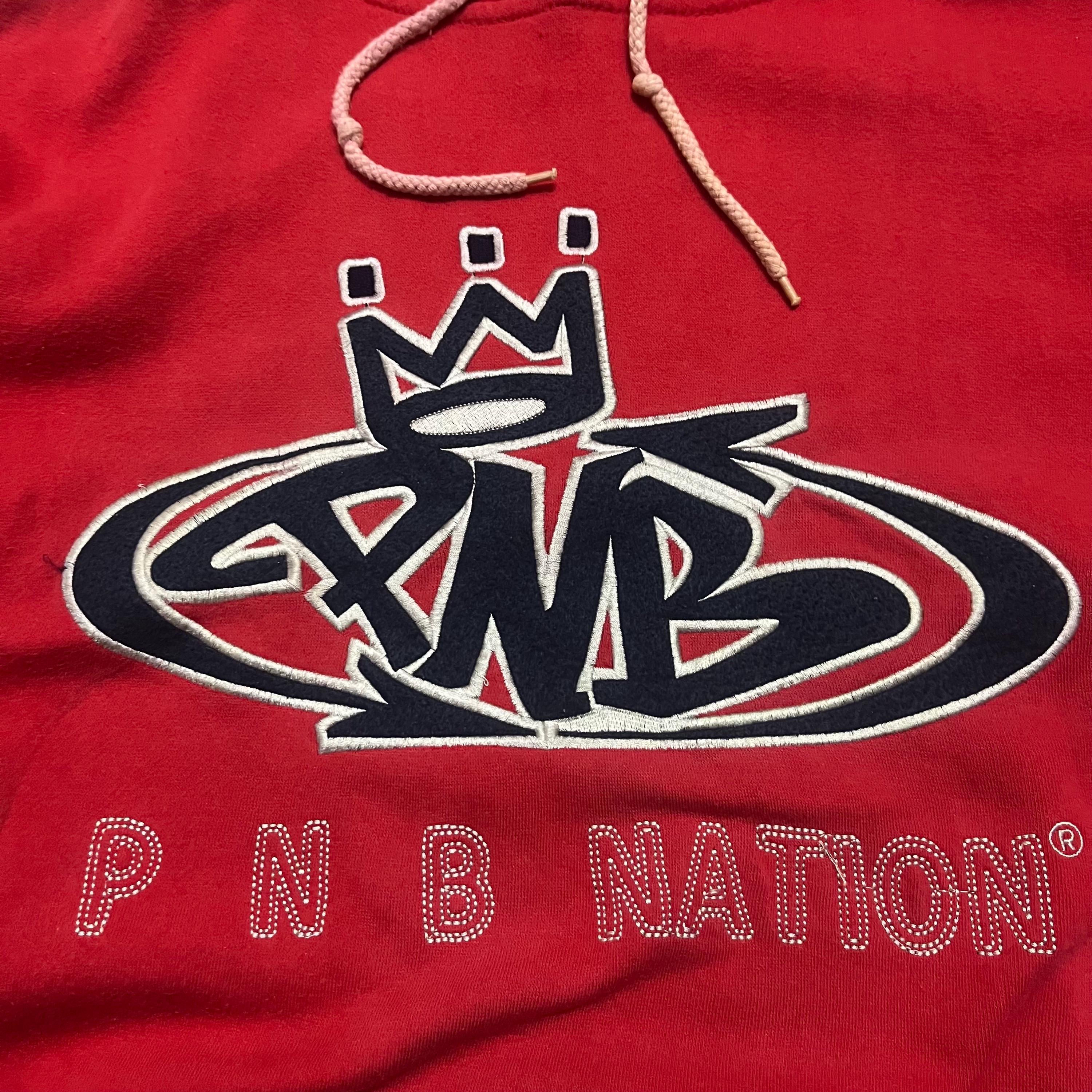 pnb nation ボア フリース パーカー hiphop アームpnb ロゴ 90s PNB NATION スウェットパーカー y2k B系 hiphop ラッパー