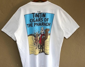ヴィンテージ タンタンの冒険 漫画Tシャツ / サイズ XL / カラー ホワイト