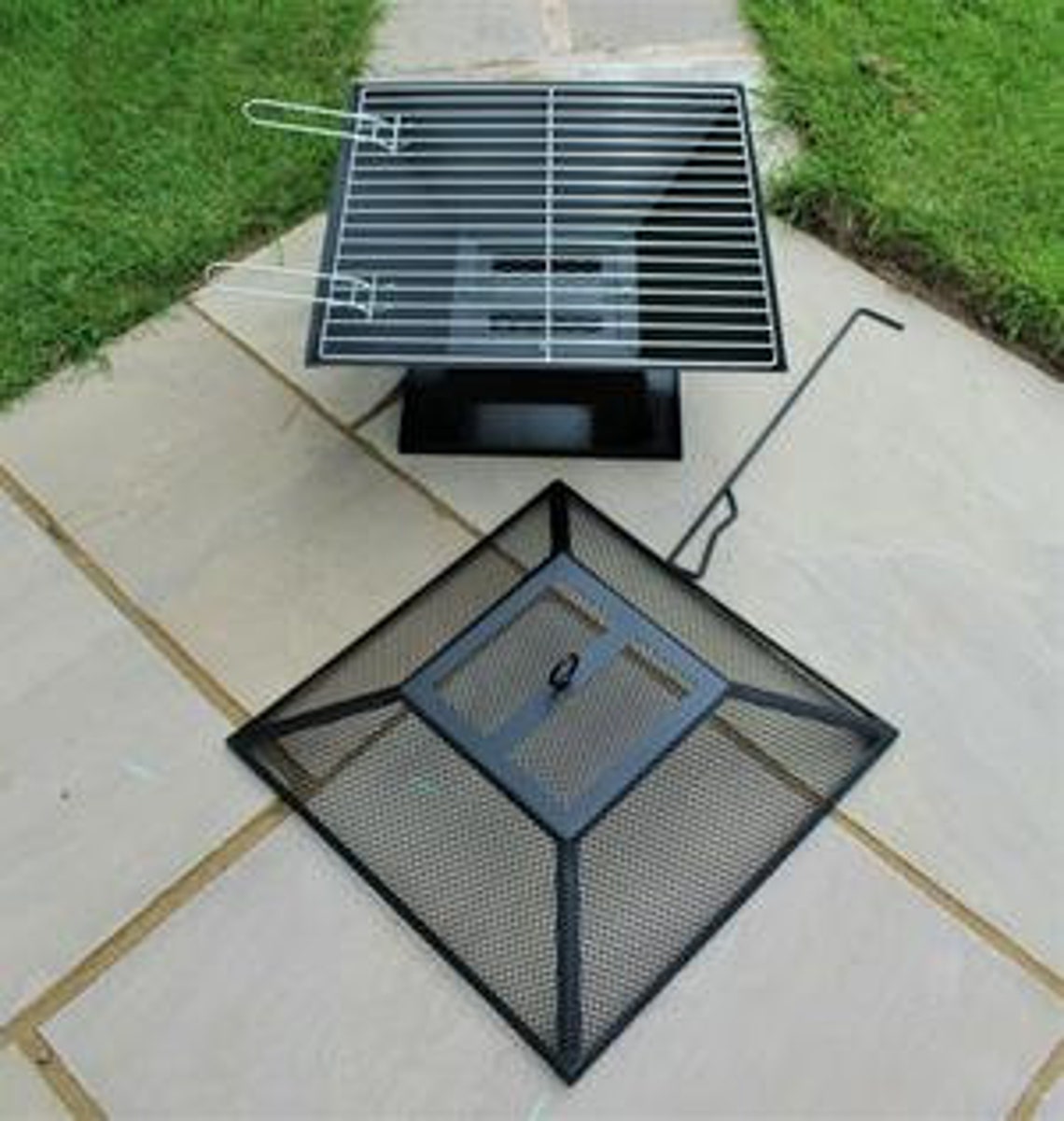 Fire Pit Table Top Square Cover Patio Garden Heater Outdoor Etsy UK