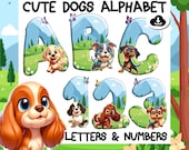 Puppy Dog Alphabet PNG – Fun Letters and Numbers (Digital Download)
