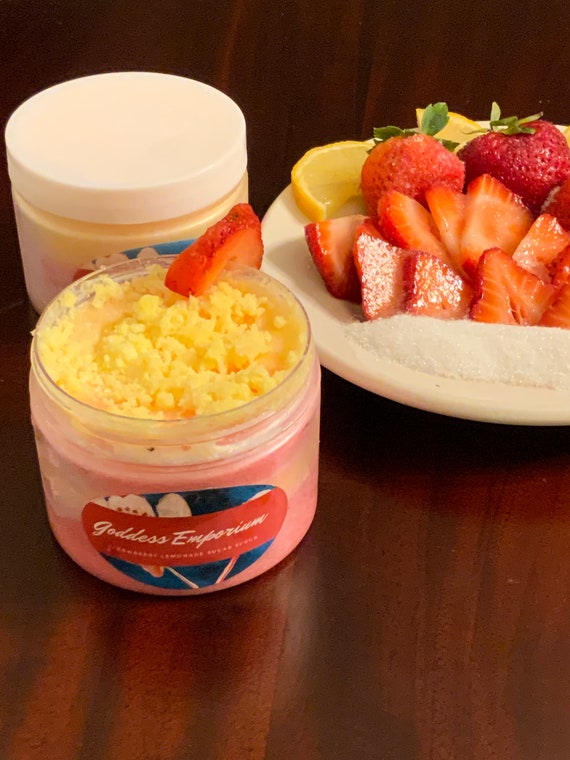 Strawberry Lemonade Organic Hand Crafted Body Scrub/Gifts