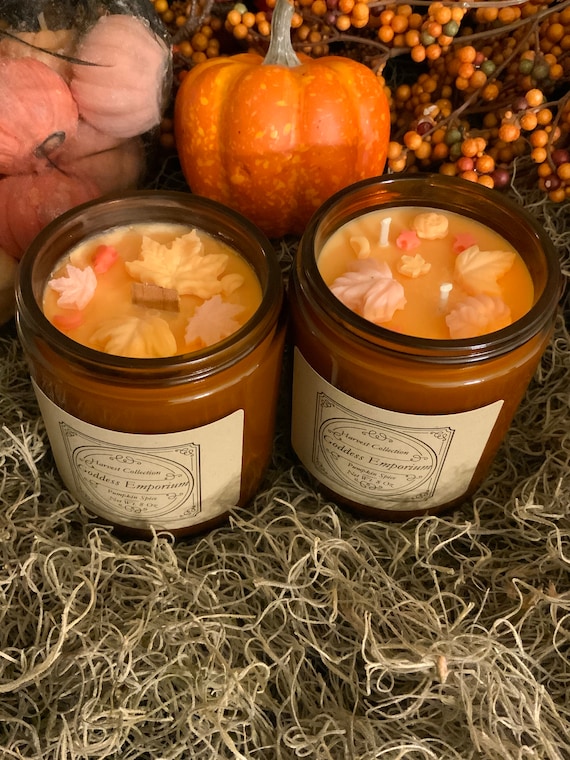 Double Wick Halloween Harvest Collection Candles with Wax Melts