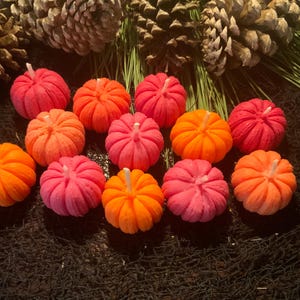 Halloween Mini Kürbis Aufnäher Kerzen
