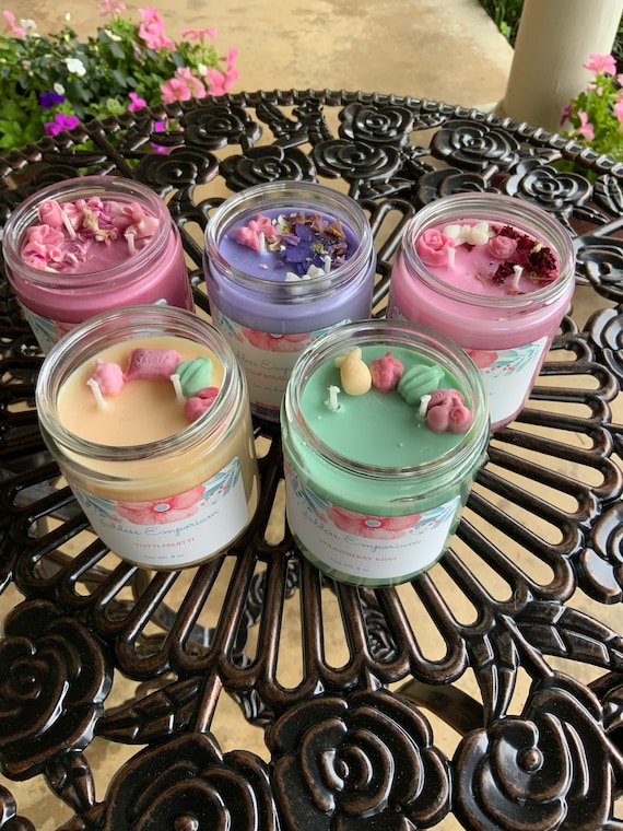 Organic handmade soy wax & dried herb candles