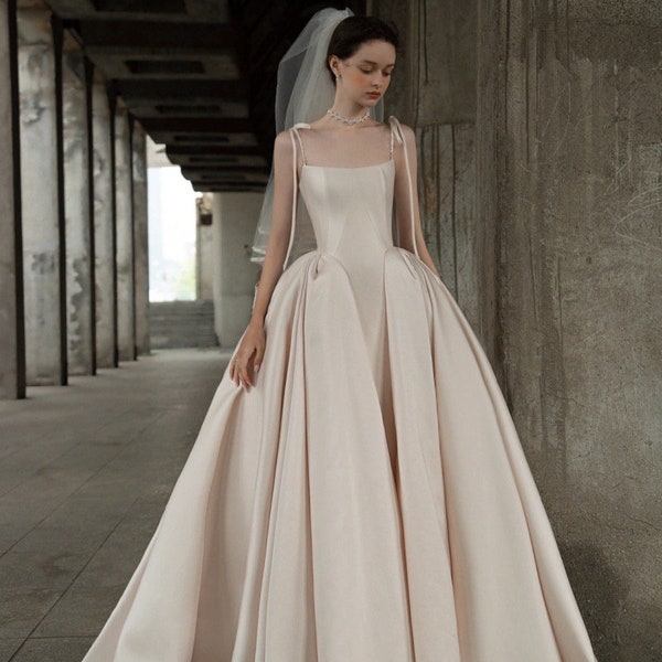 Satin Wedding Dress - Etsy