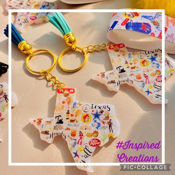 Texas Keychain Etsy