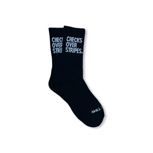 Checks Over Stripes Socks (Black)