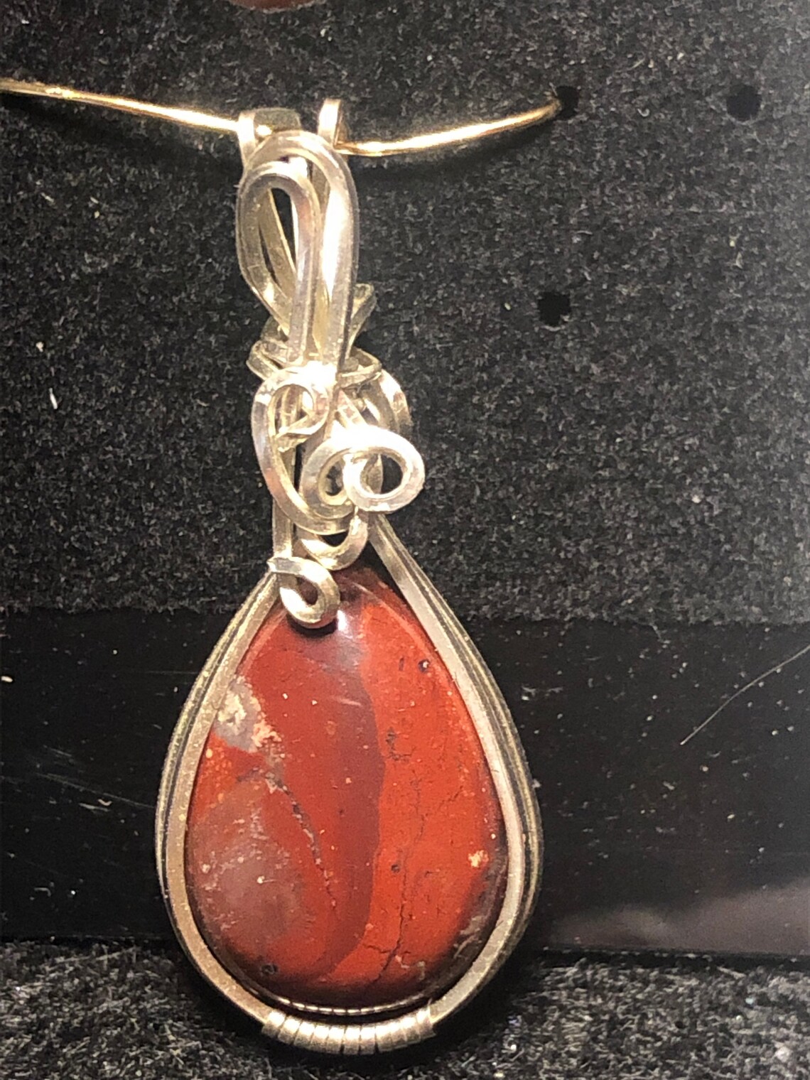 Red Jasper Pendant in Sterling Etsy