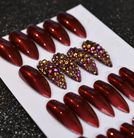 Red Bottom Nails Reusable Press On, Art, Gift, Shoes, Drag, Stiletto,  Classy, Party, Show, Acrylic, Gel, Birthday, Stage Fashion, for Her 