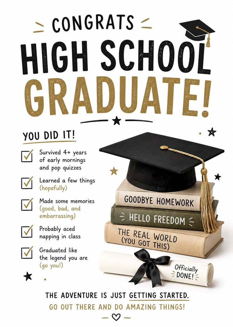 Funny High School Graduation Card | Congrats Graduate, Class of 2026 ...