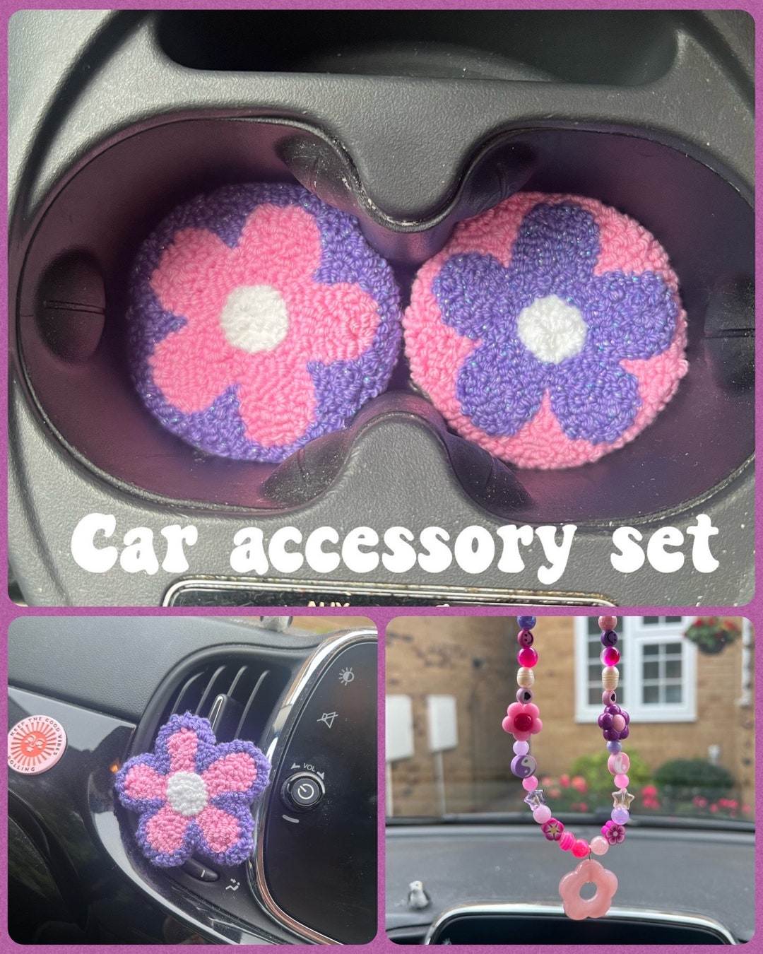 Car Accessory Set Flower Power Perfect for New Car Gift Car Accessories Etsy