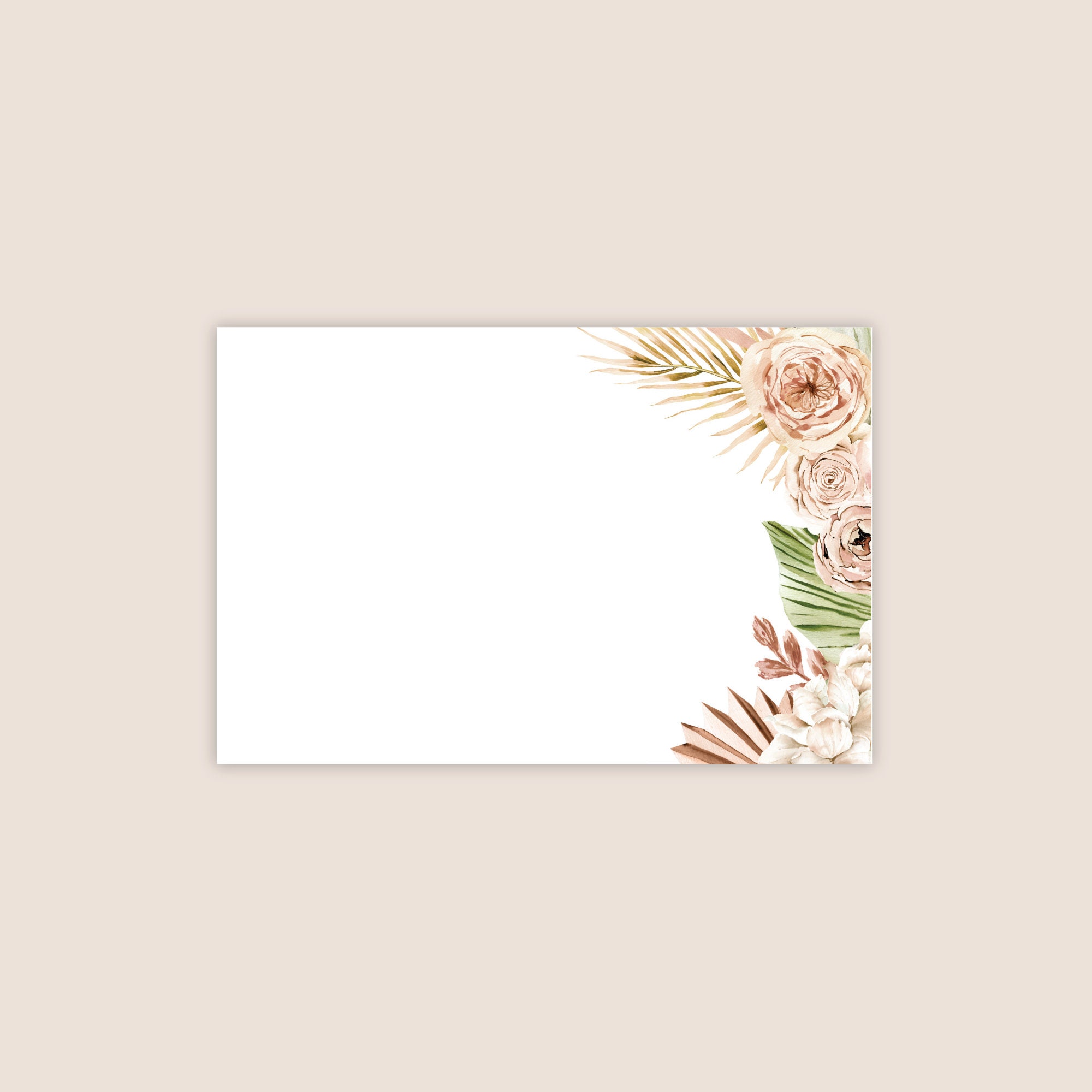 Boho Floral Thank You Card - Etsy