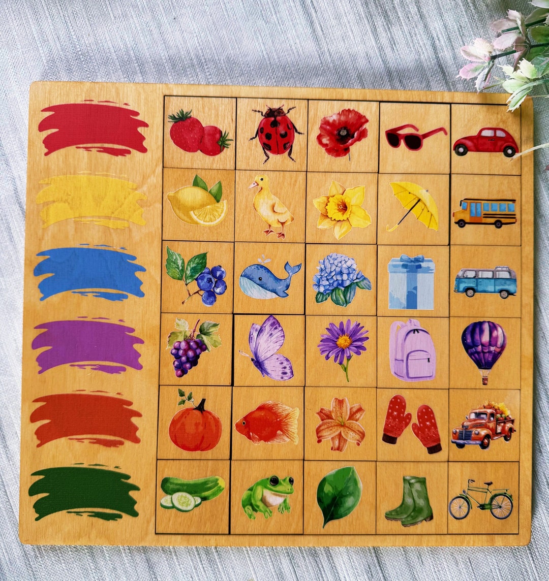 Wooden Color Sorting Game - Educational Toy for Toddlers- Montessori ...