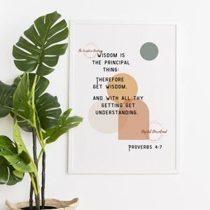 Spreuken 4:7 Een prachtige downloadbare poëtische KJV Schriftmuurkunst | Christelijke afdrukbare | Digitale download | 8x10,