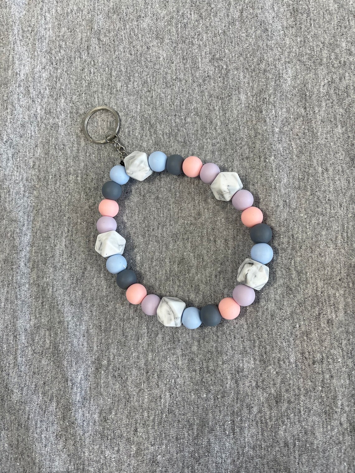 Silicone beaded bracelet keychain Etsy