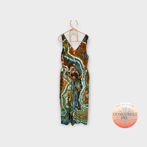 Size L Tie Dye Jumpsuit, Ice Dye Romper for Women, Tie Dye Dungarees
