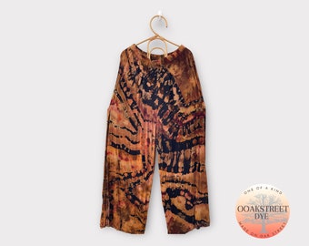 Women’s Size L Tie Dye Split Pants, Bamboo Ice Dye Pants, Geode Tie Dye Lounge Pants, Beach Pants