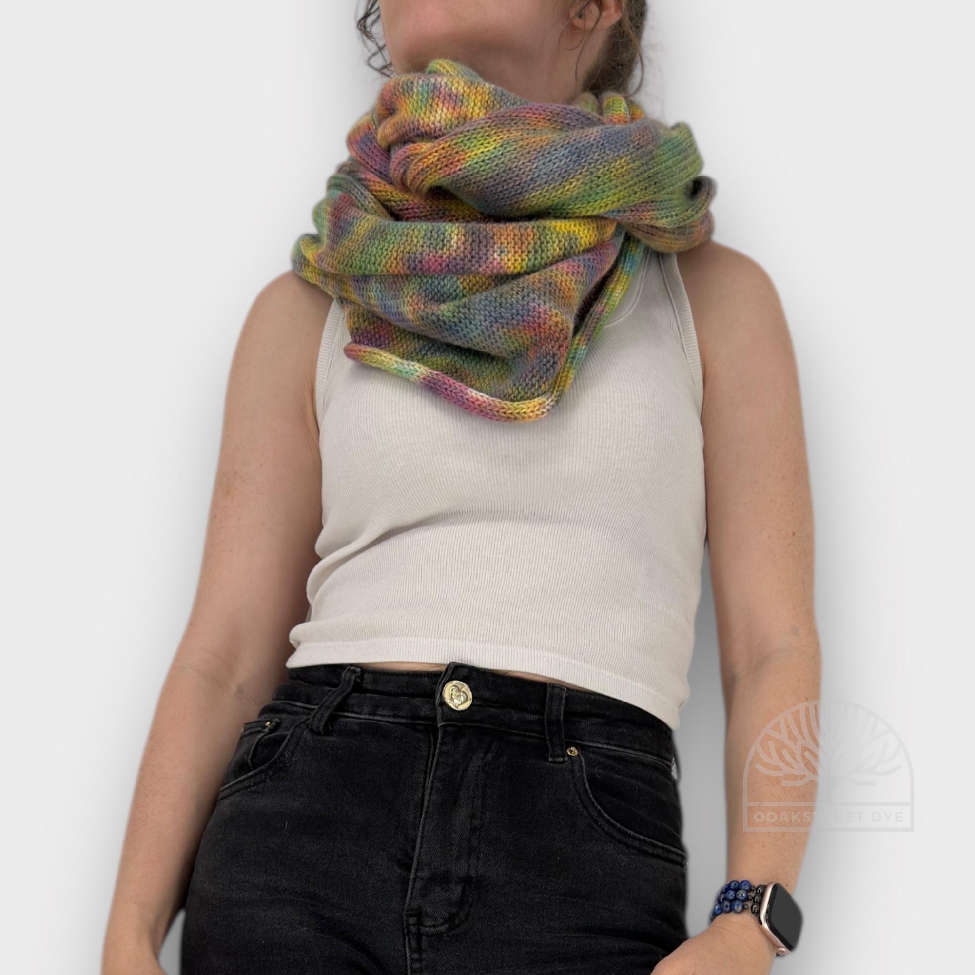 Tie Dye Alpaca Wool Infinity Scarf, Hand Knitted Wool Scarf Shawl - Etsy