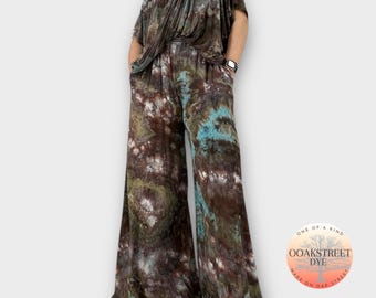 Made to Order Ice Dye Bamboo Set, Custom Tie Dye Top and Pants Set, Matching Two Piece Set