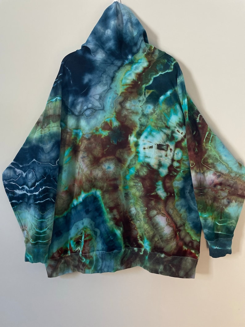 Made To Order Custom Ice Dye Hoodie, DEEP SEA, Tie Dye Hoodie, Geode Tie Dye Sweatshirt, Unisex Tie Dye zdjęcie 4