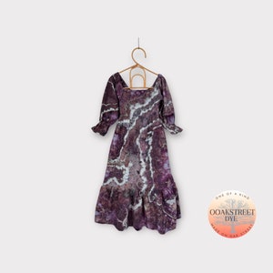 Rozmiar M Sukienka lniana tie-dye, sukienka midi z lnu barwionego lodem, sukienka lniana boho