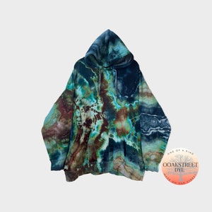 Made To Order Custom Ice Dye Hoodie, DEEP SEA, Tie Dye Hoodie, Geode Tie Dye Sweatshirt, Unisex Tie Dye