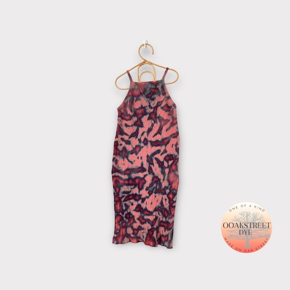 Ice Dye Knit Midi Dress, Purple Pink Chevron (Size L Petite)
