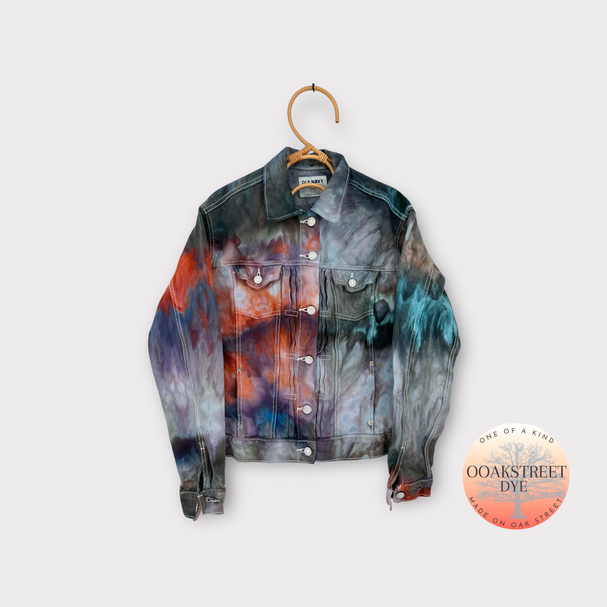 Ice Dye Denim Jacket, Size S TALL, Spring Boho Jacket - Etsy