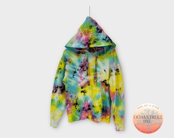 Ice Dye Hoodie, Women's XS Modal Cotton Blend Tie Dye Pullover