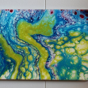 Original acrylic pour painting on gallery wrapped canvas