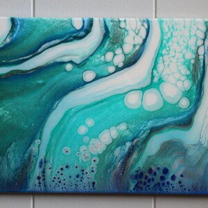 Original acrylic pour painting on gallery wrapped canvas
