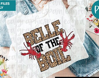 Belle of the Boil Crawfish PNG: Animal Print Sublimation (Digital File)
