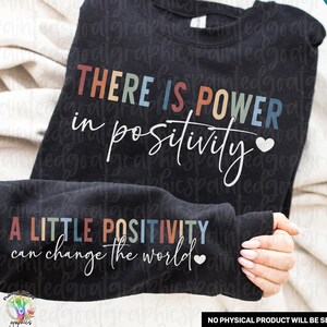 C'è potere nella positività SVG, Motivazionale PNG, Felpa con maniche SVG, Citazioni positive, Amore per se stessi Boho PNG, Affermazioni PNG, SVG di felicità