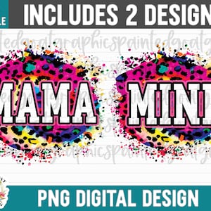 Mama Mini Leopard Print PNG: Matching Mom & Me Designs (Digital Download)
