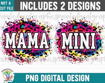 Mama Mini Leopard Print PNG: Matching Mom & Me Designs (Digital Download)