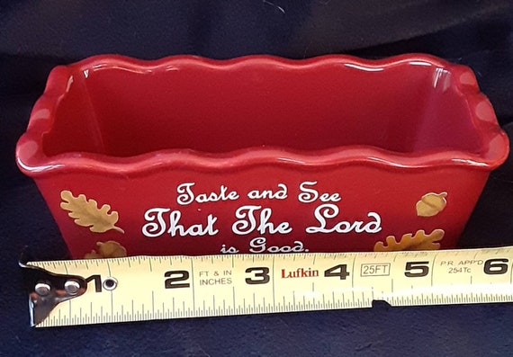 Mini Ceramic Fall Decorative Loaf Pan Give Thanks to the Lord