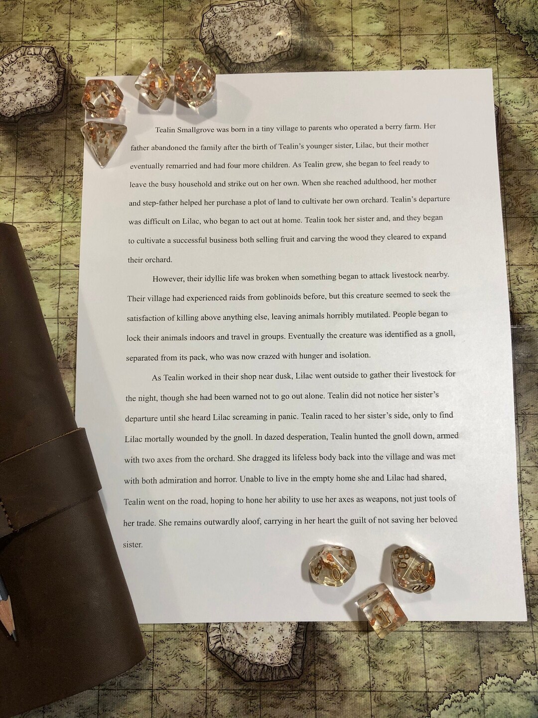 Custom Character Backstory 1 Page - Etsy